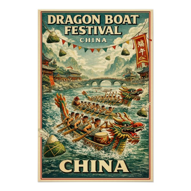 Drachebootfest (Duanwu-Fest) in China  Poster (Vorderseite)