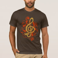 Drachedreifacher Clef-Pfingstrosen-Musik-Shirt