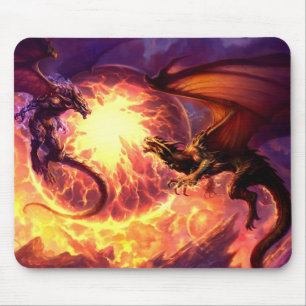 Drachekampf-Mausunterlage Mousepad