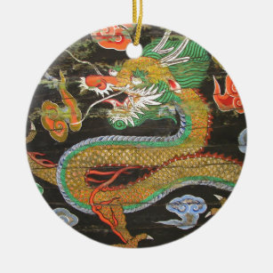 Drachemalerei auf der koreanischen Decke von Keramikornament