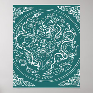 Drachemuster, voller Rahmen Poster