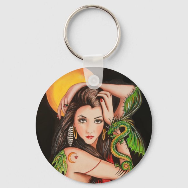 Drachen als Freunde Schlüsselanhänger (Vorderseite)