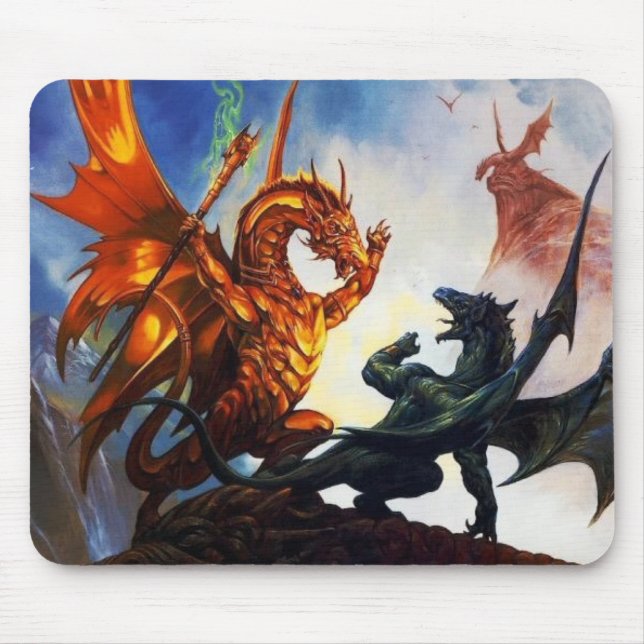 Drachen auf einer Mausunterlage Mousepad (Vorne)