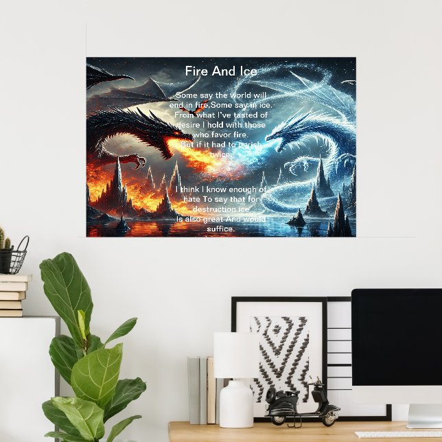 Drachen aus Feuer und Eis Poster (Heimbüro)