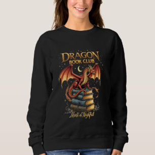 Drachen-Buchclub trifft sich bei Nacht Fantasy-Buc Sweatshirt