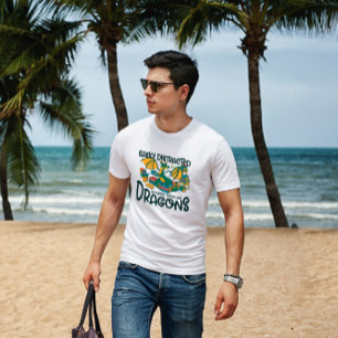 Drachen Bücher und Kaffee T-Shirt