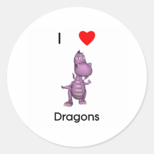 Drachen der Liebe I Runder Aufkleber