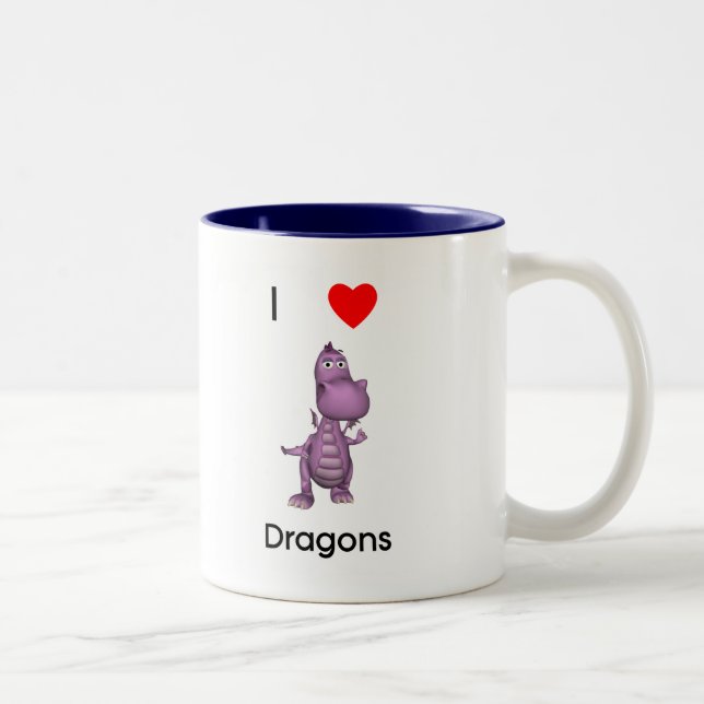 Drachen der Liebe I Zweifarbige Tasse (Rechts)