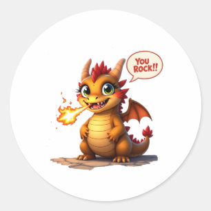 Drachen, du rockst runder aufkleber