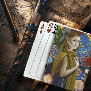 Drachen-Elfen-Jungfrau Verzauberter Blumengarten F Spielkarten