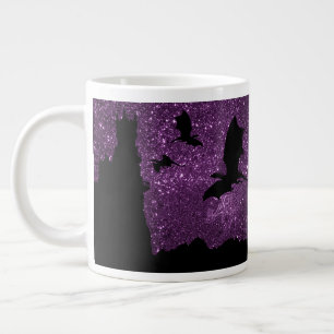 Drachen fliegen, Fantasy lila Himmelsburg Jumbo-Tasse