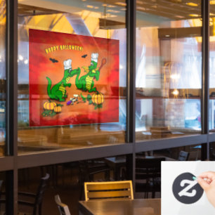 Drachen - Frohe Halloween! Heute werde ich kochen Fensteraufkleber