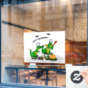 Drachen - Frohe Halloween! Heute werde ich kochen Fensteraufkleber