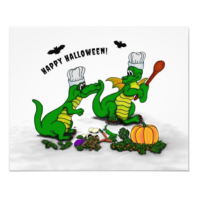 Drachen - Frohe Halloween! Heute werde ich kochen Fotodruck (Vorne)