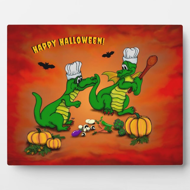 Drachen - Frohe Halloween! Heute werde ich kochen Fotoplatte (Vorderseite)