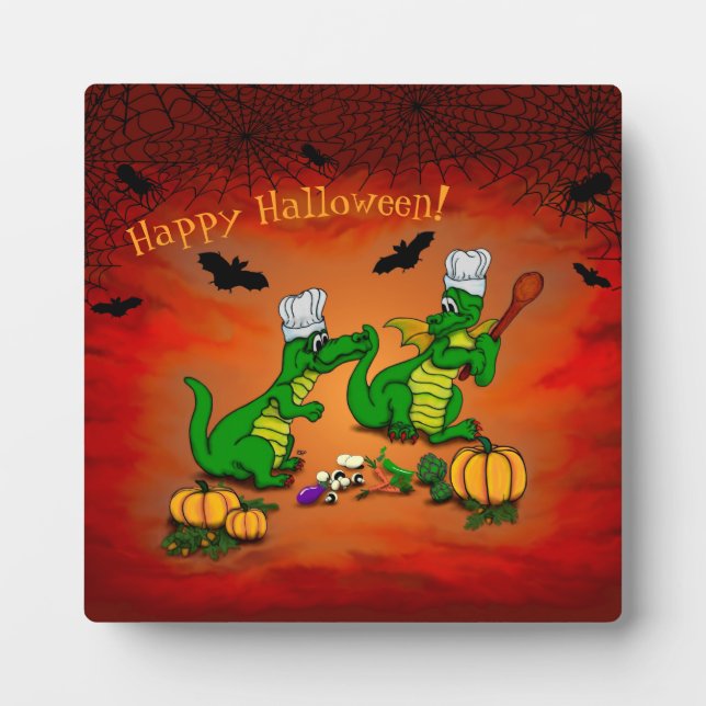 Drachen - Frohe Halloween! Heute werde ich kochen Fotoplatte (Vorderseite)