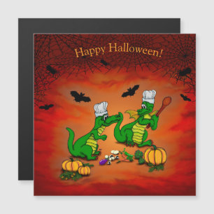 Drachen - Frohe Halloween! Heute werde ich kochen Magnetkarte