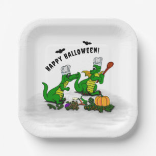 Drachen - Frohe Halloween! Heute werde ich kochen Pappteller
