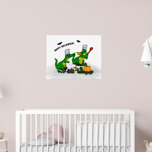 Drachen - Frohe Halloween! Heute werde ich kochen Poster (Kinderzimmer 2)