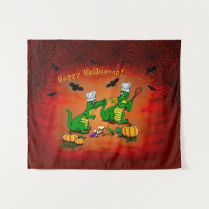 Drachen - Frohe Halloween! Heute werde ich kochen Wandteppich