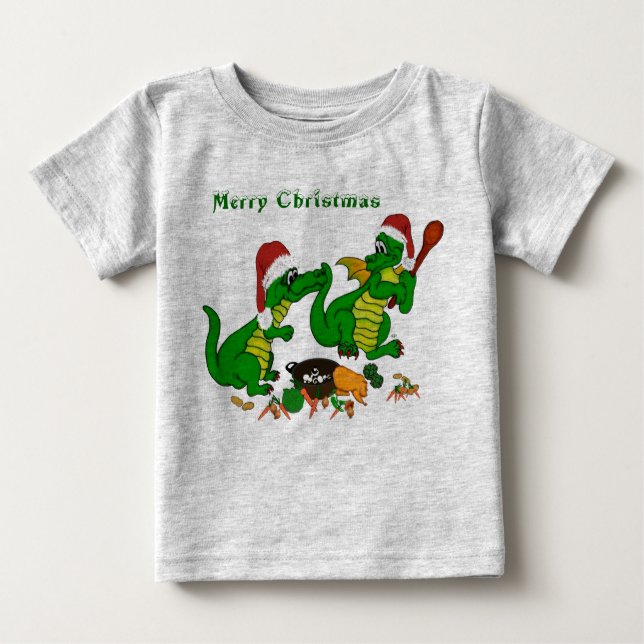 Drachen - Frohe Weihnachten ! - heute werde ich ko Baby T-shirt (Vorderseite)