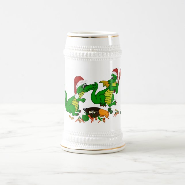 Drachen - Frohe Weihnachten ! - heute werde ich ko Bierglas (Mittel)
