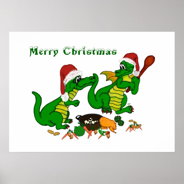 Drachen - Frohe Weihnachten ! - heute werde ich ko Poster (Vorne)