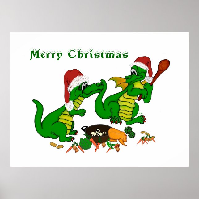 Drachen - Frohe Weihnachten ! - heute werde ich ko Poster (Vorne)