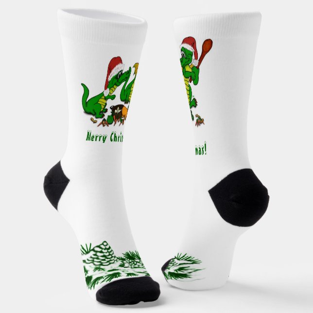 Drachen - Frohe Weihnachten ! - heute werde ich ko Socken (Gewinkelt)
