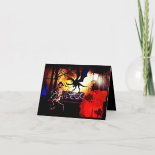 Drachen-Hexen-Pfeffer und Ghoulus Halloween Karte