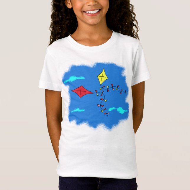Drachen im blauen Himmel T-Shirt (Vorderseite)