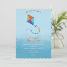 Drachen in der Himmel Einladung: farbenfroh