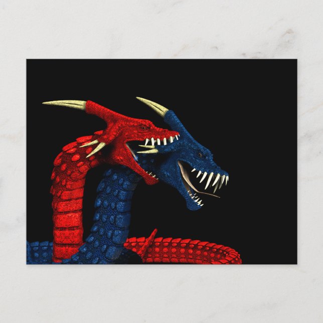 Drachen in Liebe Postkarte (Vorderseite)