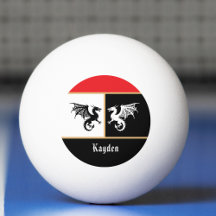 Drachen in Schwarz Weiß Goldfarbene Applikationen