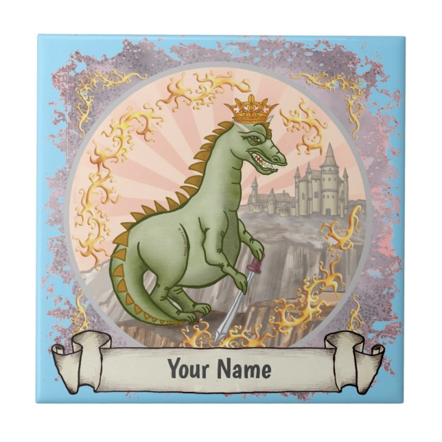 Drachen-Kachel Fliese (Vorderseite)