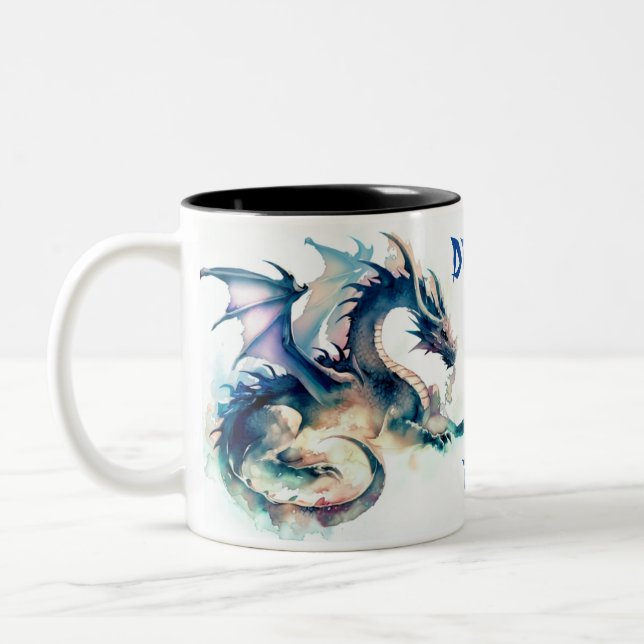 Drachen machen Spaß Zweifarbige Tasse (Links)
