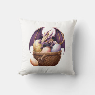 Drachen-Mädchen-Liebhaber sammelt Ostereier - Kind Kissen