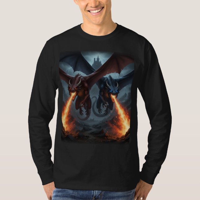 Drachen nähern sich Long Sleeve T - Shirt Hallowee (Vorderseite)