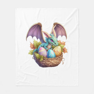 Drachen Ostertag Liebt das Sammeln von Ostereiern Fleecedecke