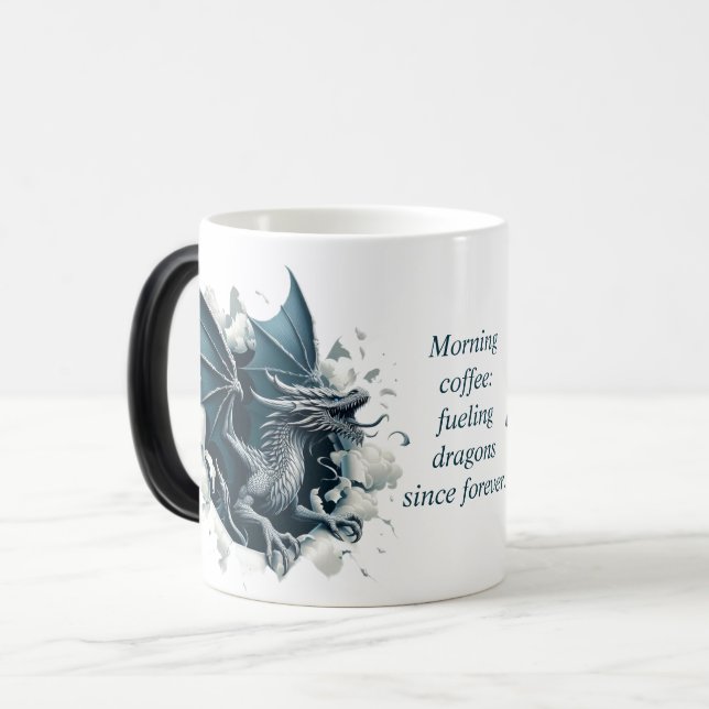 "Drachen seit ewig schüren" Magische Tasse (Vorderseite Links)