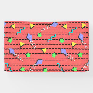 Drachen, Sterne, Dreiecke und Kurven Banner