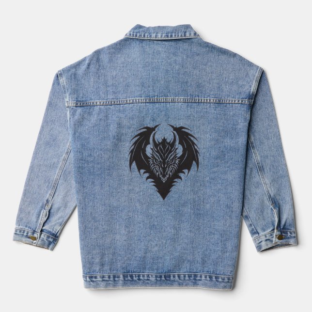 Drachen-Symbol-Denim-Jacke Jeansjacke (Rückseite)