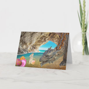 Drachen trifft Osterhasen Grußkarte Feiertagskarte