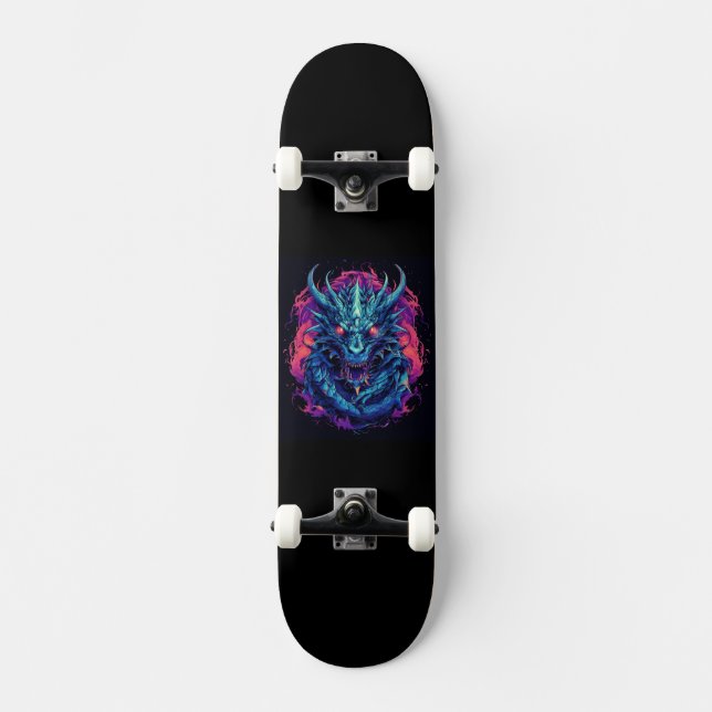 Drachen Türkis Skateboard (Vorderseite)