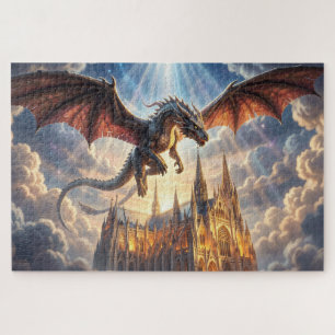 Drachen über Kathedrale Puzzle