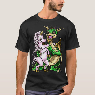 Drachen und Einhornfreunde umarmen Kreatur T-Shirt