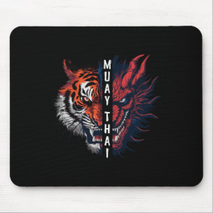 Drachen- und Tigerkopf-Muay-Thai-Kickbox-Kunst Mousepad