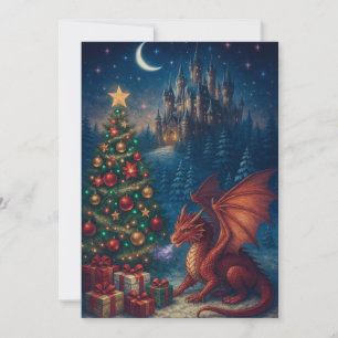 Drachen-Weihnachtsbaum Feiertagskarte