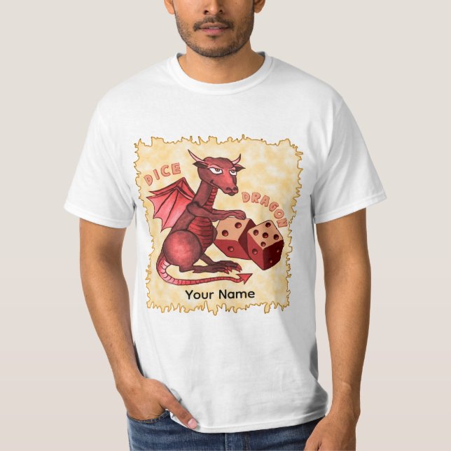 Drachen-Würfel  T-Shirt (Vorderseite)