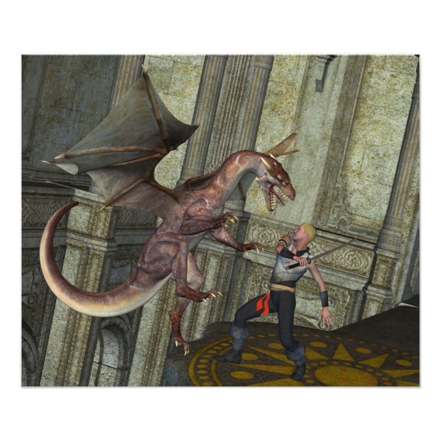 Drachenangriff Fotodruck (Vorne)